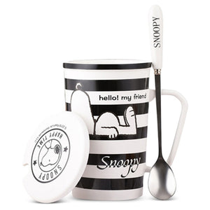 Snoopy Striped Ceramic Mug Take Phlyt Coffee